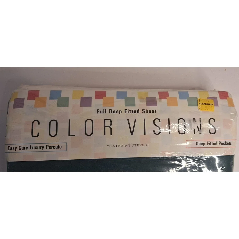 Westpoint Stevens Color Visions Full Deep Fitted Sheet Emerald Green Percale
